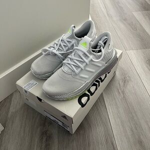 X_PLRBOOST Adidas Gray and Green Sneakers with Mesh Upper